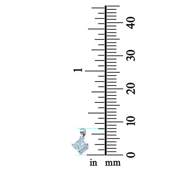 Solitaire Simulated Aquamarine CZ Pendant for Necklace 925 Sterling Silver